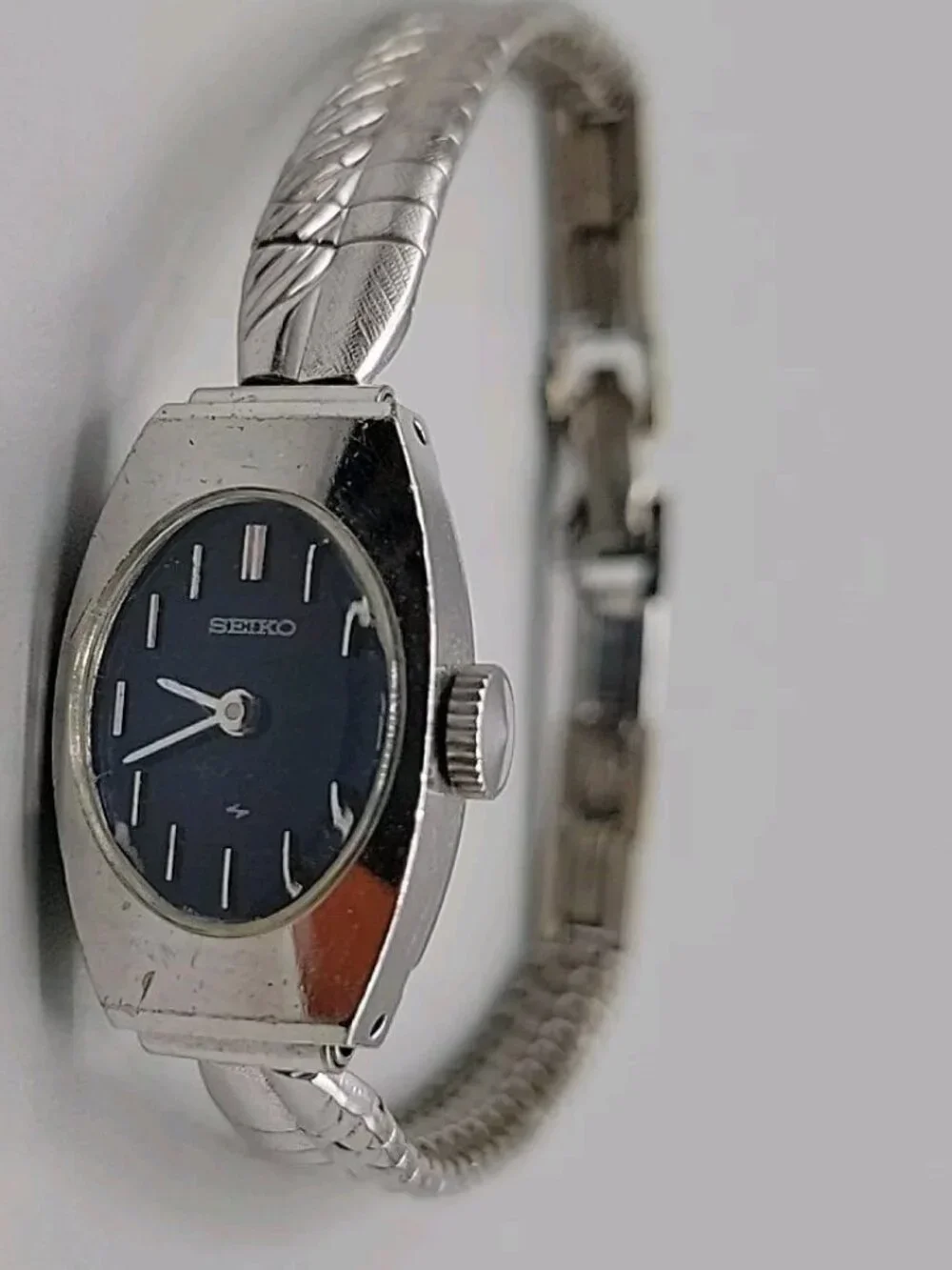 VTG 1971 Seiko 11-7039 Ladies Mechanical Watch Blue Dial 17mm 6